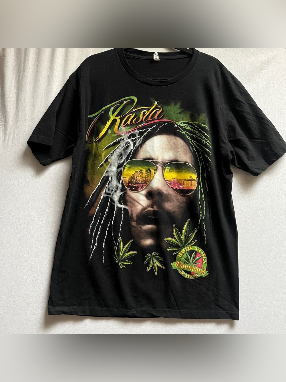 High Times Rasta Bob Marley Sunglasses Graphic T Shirt Sz XL